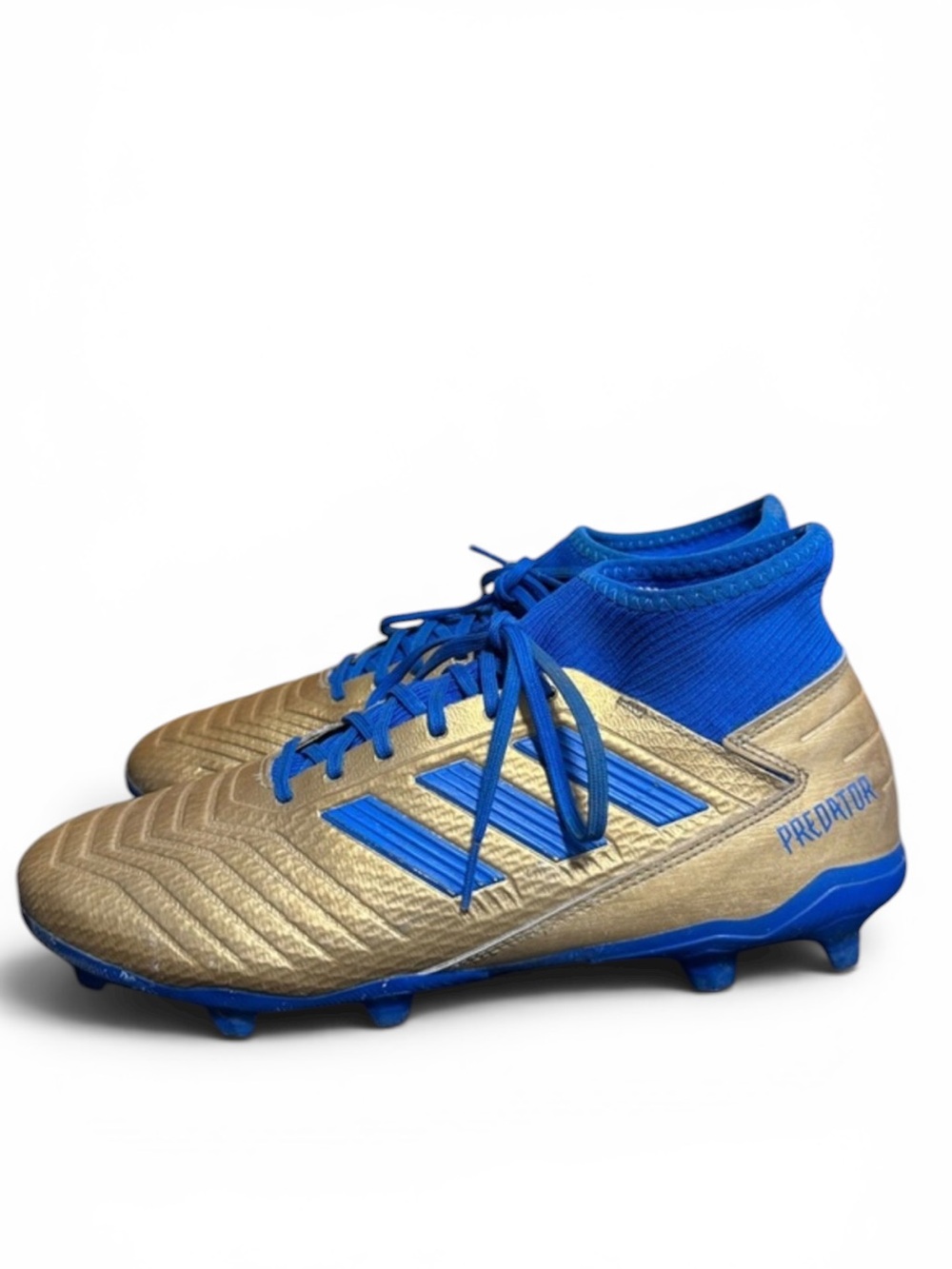 Adidas Predator 19.3 FG Mens Soccer Cleats Gold Blue F35596 Size 11 - Picture 2 of 6
